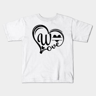 letter w monogram in the shape of love Kids T-Shirt